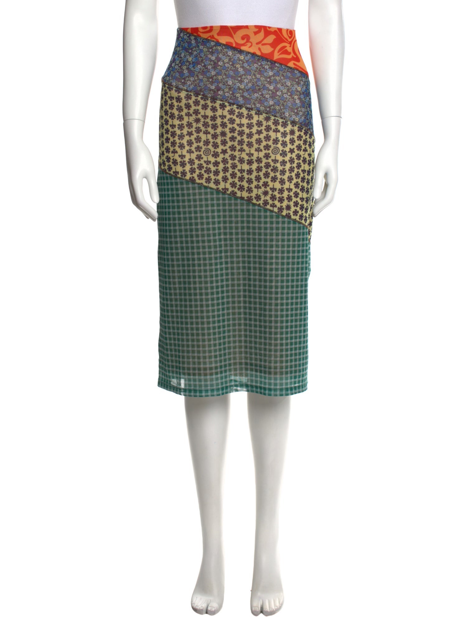 Miaou Plaid Print Knee-Length Skirt