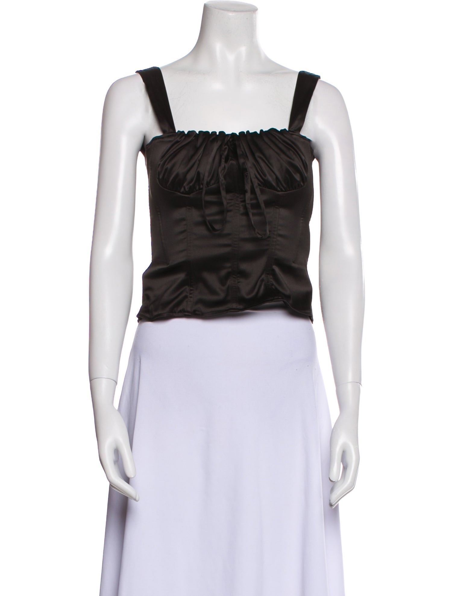 Miaou Square Neckline Sleeveless Crop Top