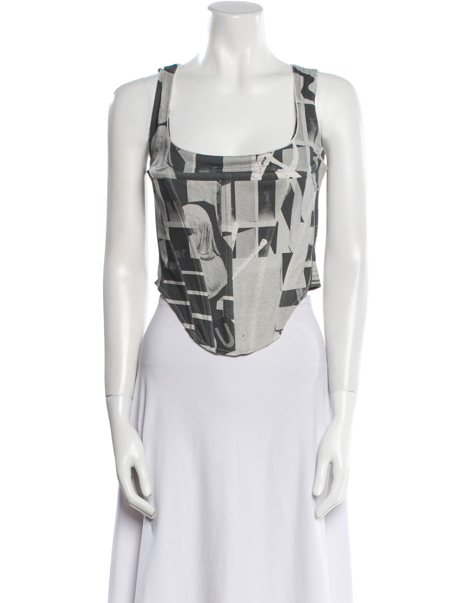 Miaou Printed Square Neckline Top