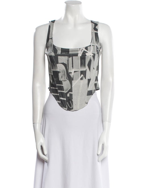 Miaou Printed Square Neckline Top