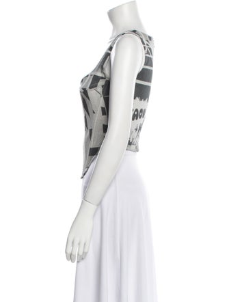 Miaou Printed Square Neckline Top