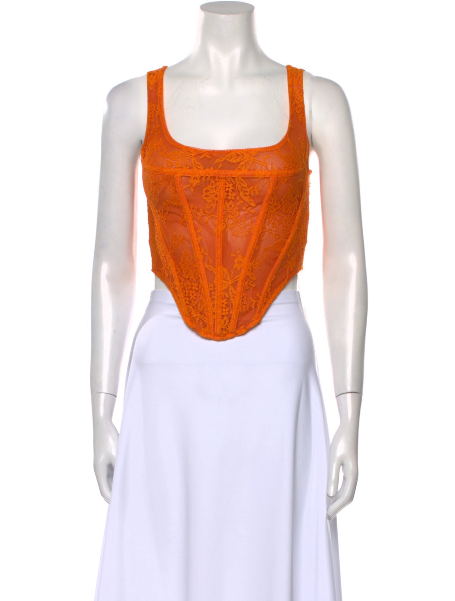 Miaou Square Neckline Sleeveless Crop Top