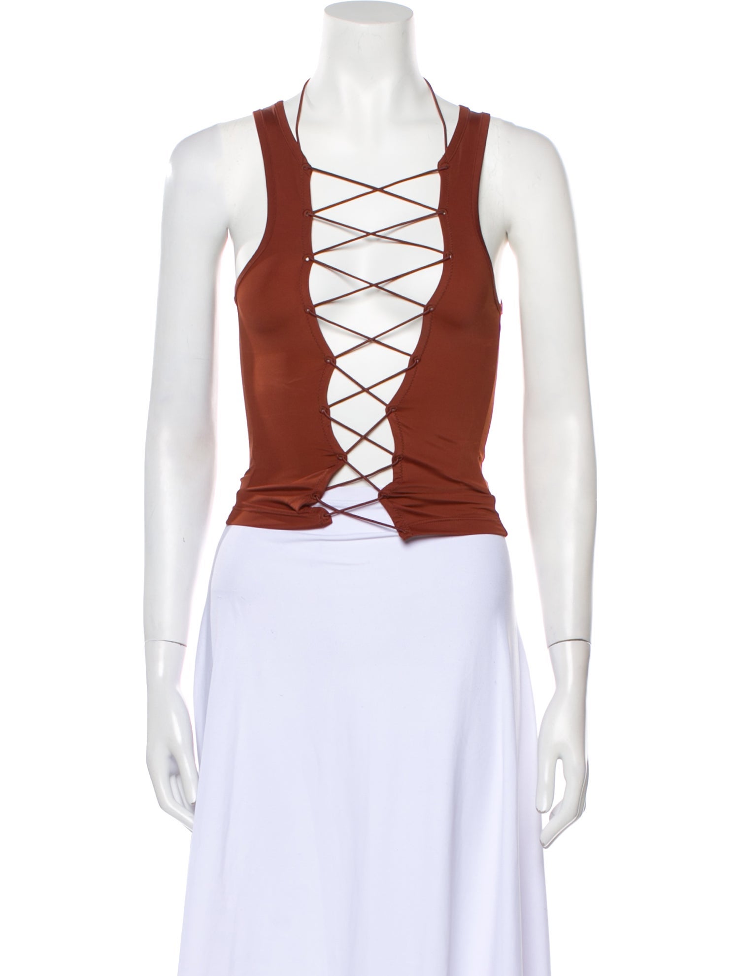 Miaou Square Neckline Sleeveless Crop Top