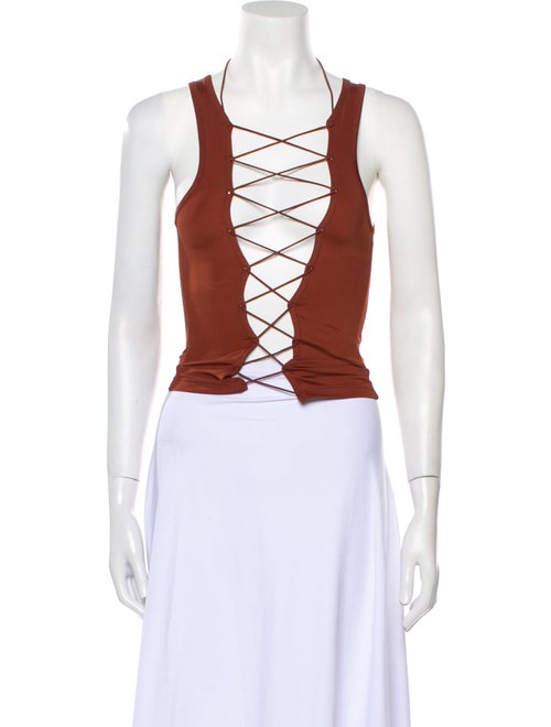 Miaou Square Neckline Sleeveless Crop Top