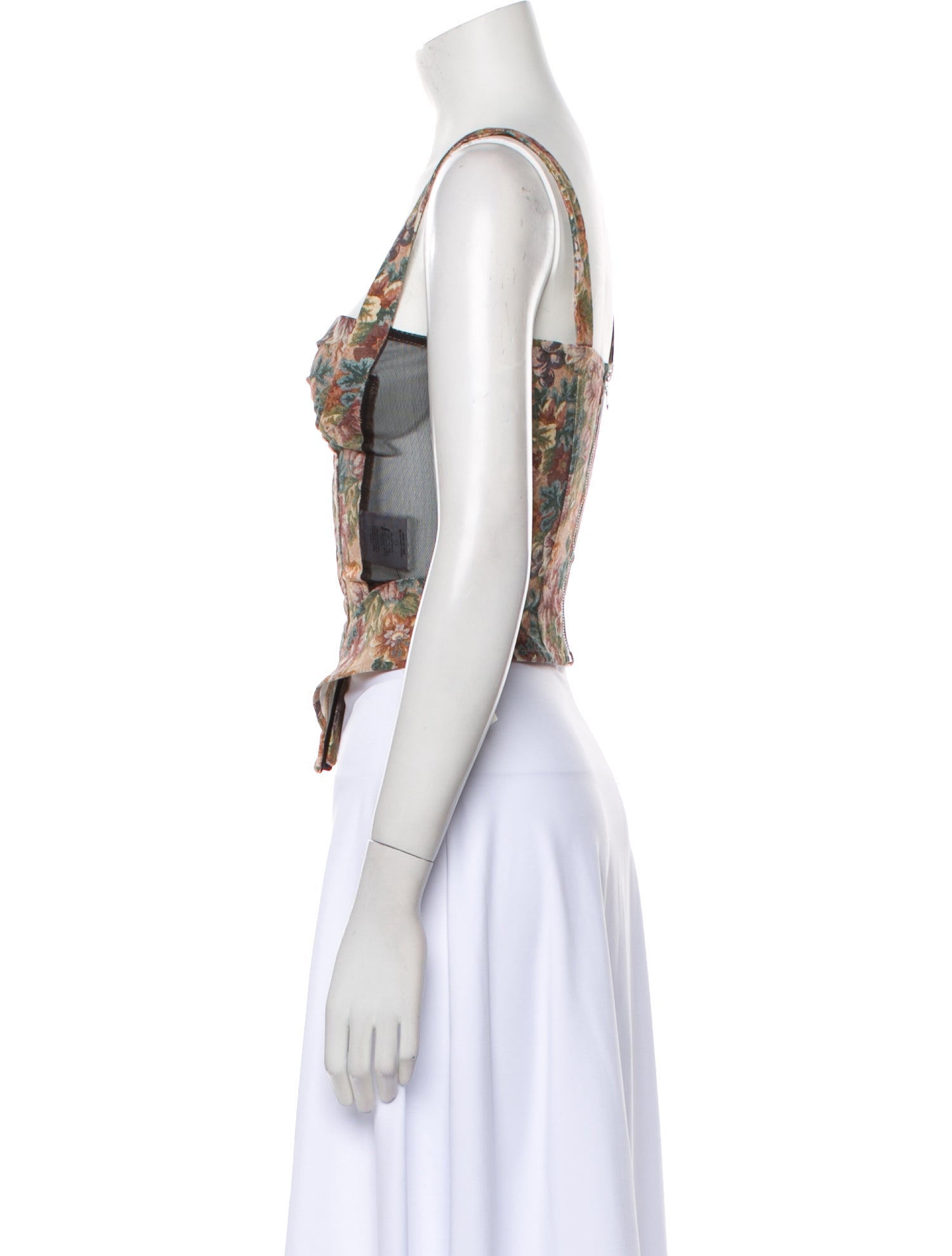 Miaou Paisley Print Square Neckline Crop Top