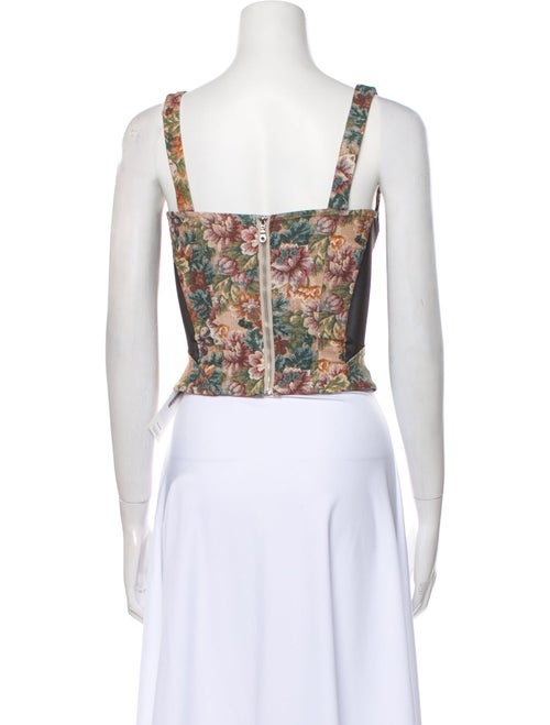 Miaou Paisley Print Square Neckline Crop Top