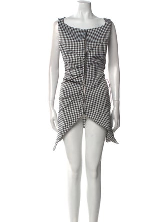 Miaou Plaid Print Mini Dress