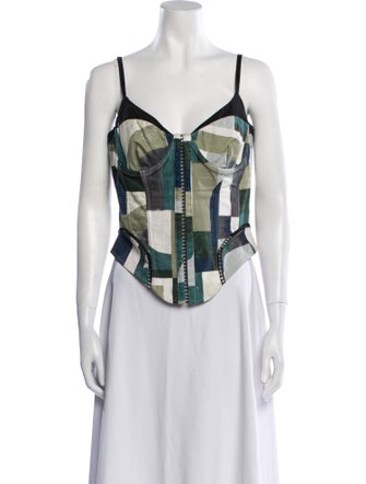 Miaou Printed V-Neck Top