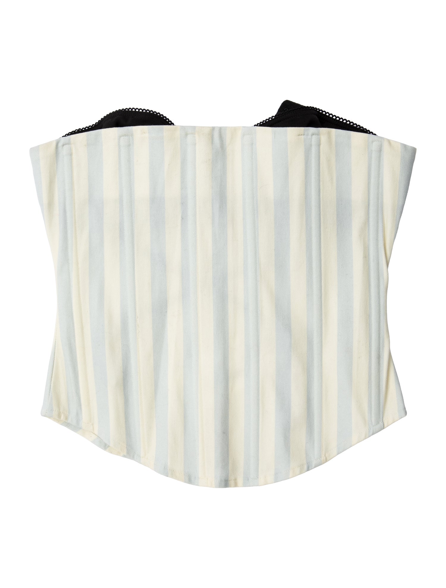 Miaou Striped Strapless Crop Top
