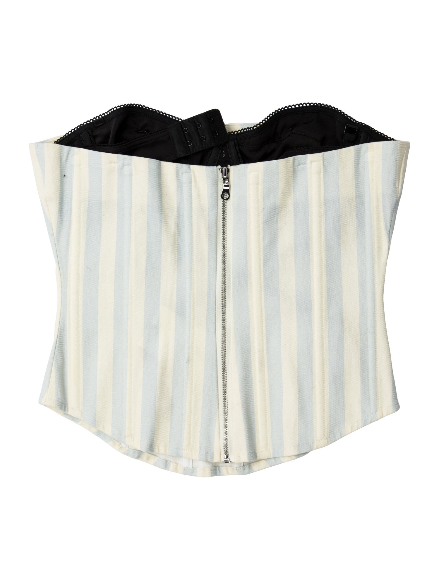 Miaou Striped Strapless Crop Top