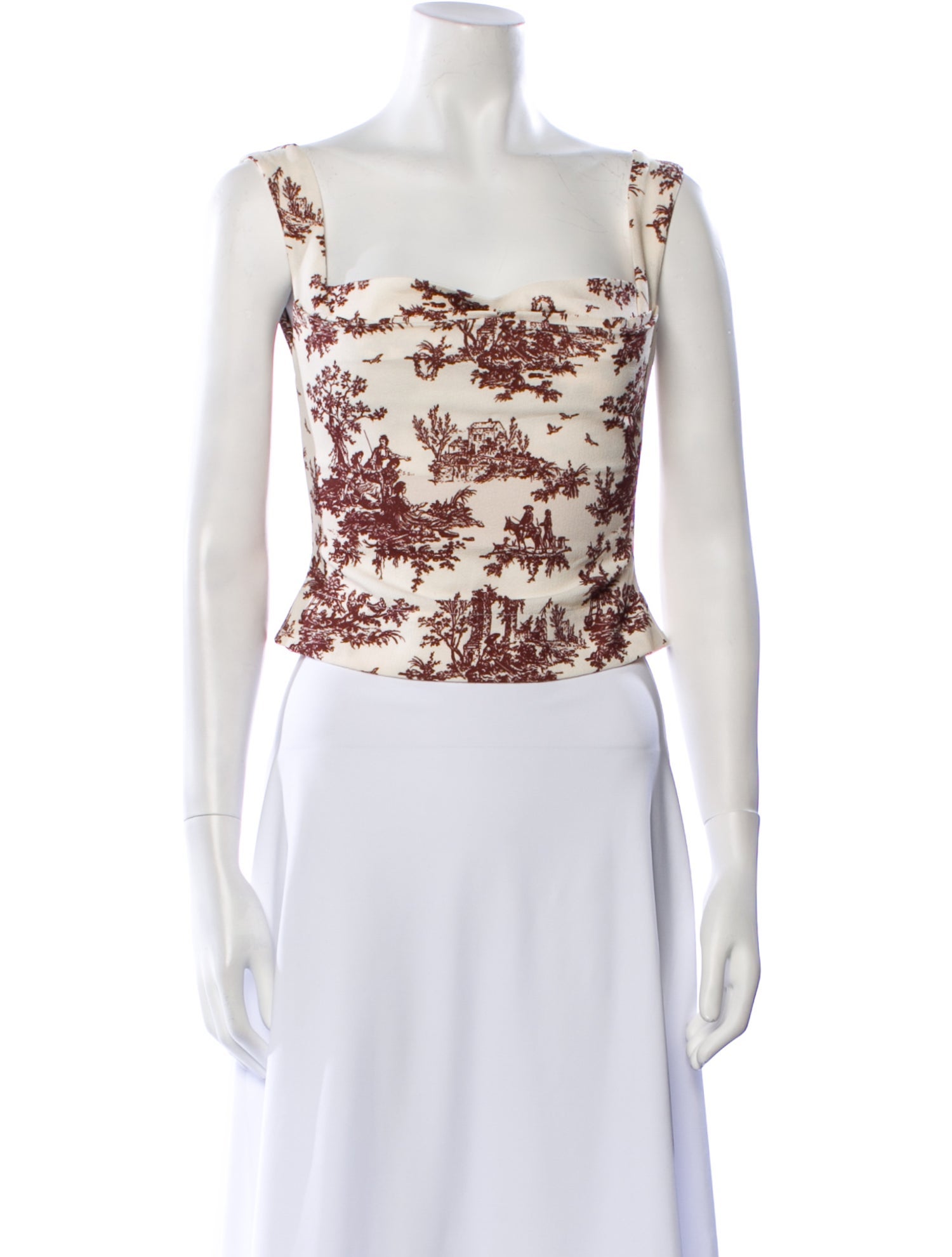 Miaou Floral Print Square Neckline Crop Top w/ Tags