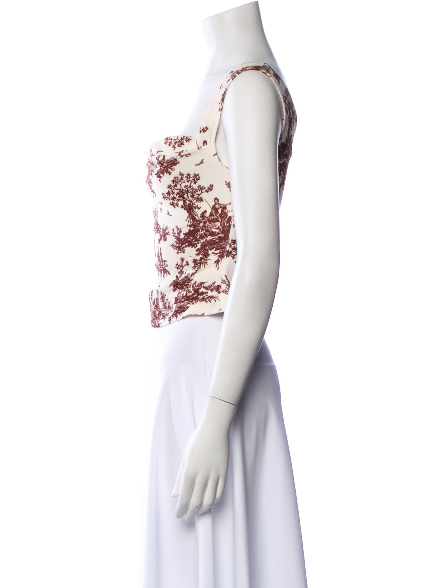 Miaou Floral Print Square Neckline Crop Top w/ Tags