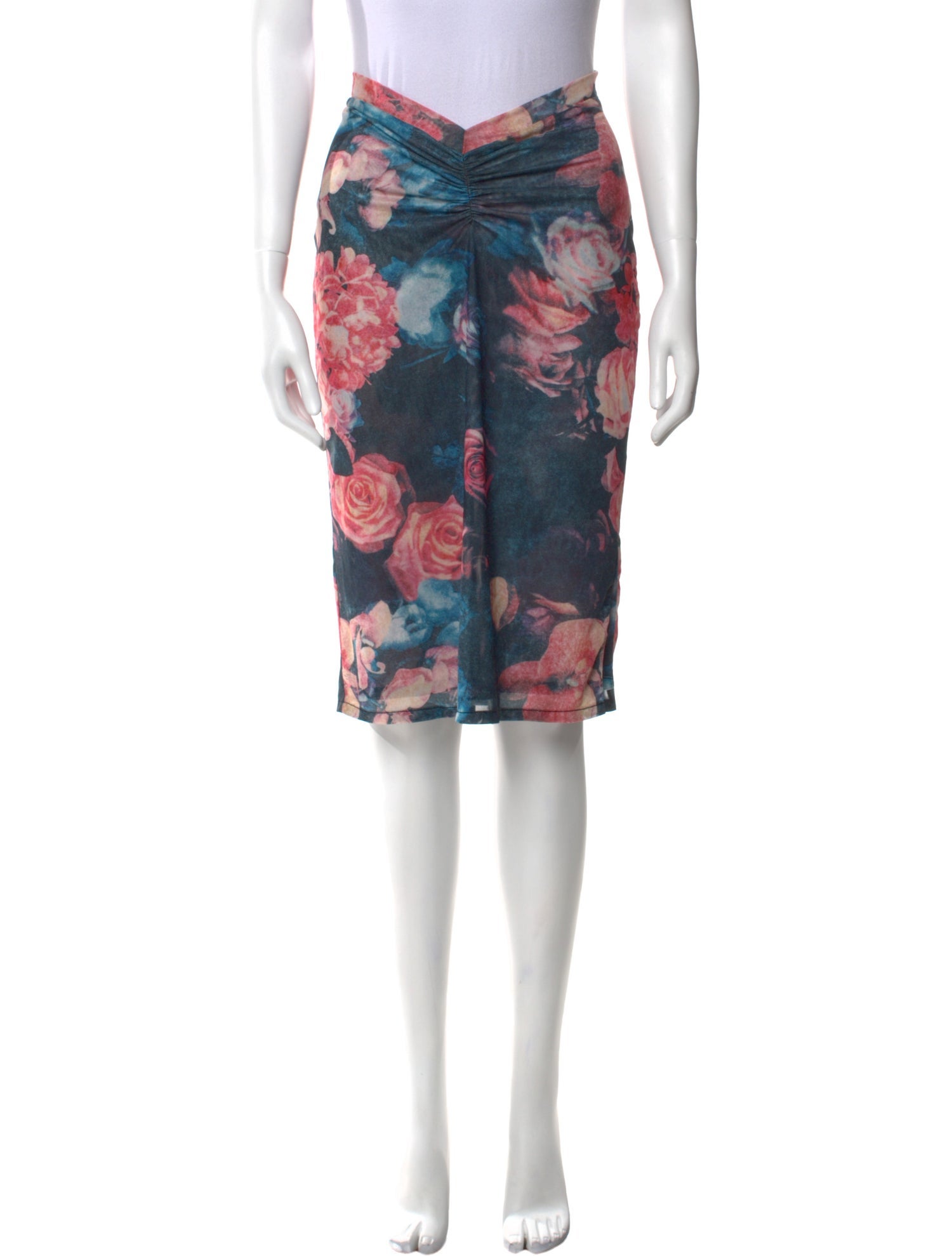 Miaou Floral Print Knee-Length Skirt