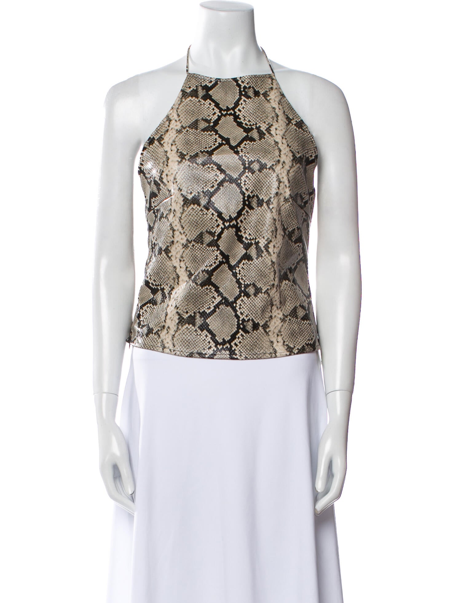 Miaou Animal Print Halterneck Crop Top