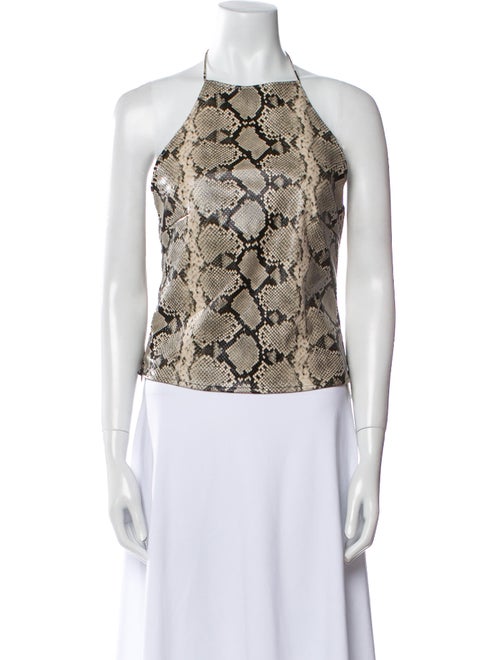 Miaou Animal Print Halterneck Crop Top