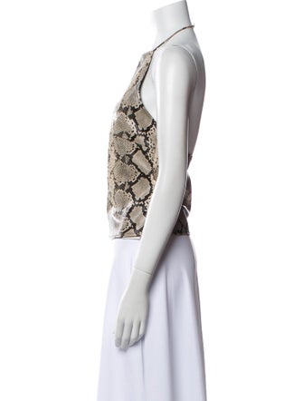 Miaou Animal Print Halterneck Crop Top