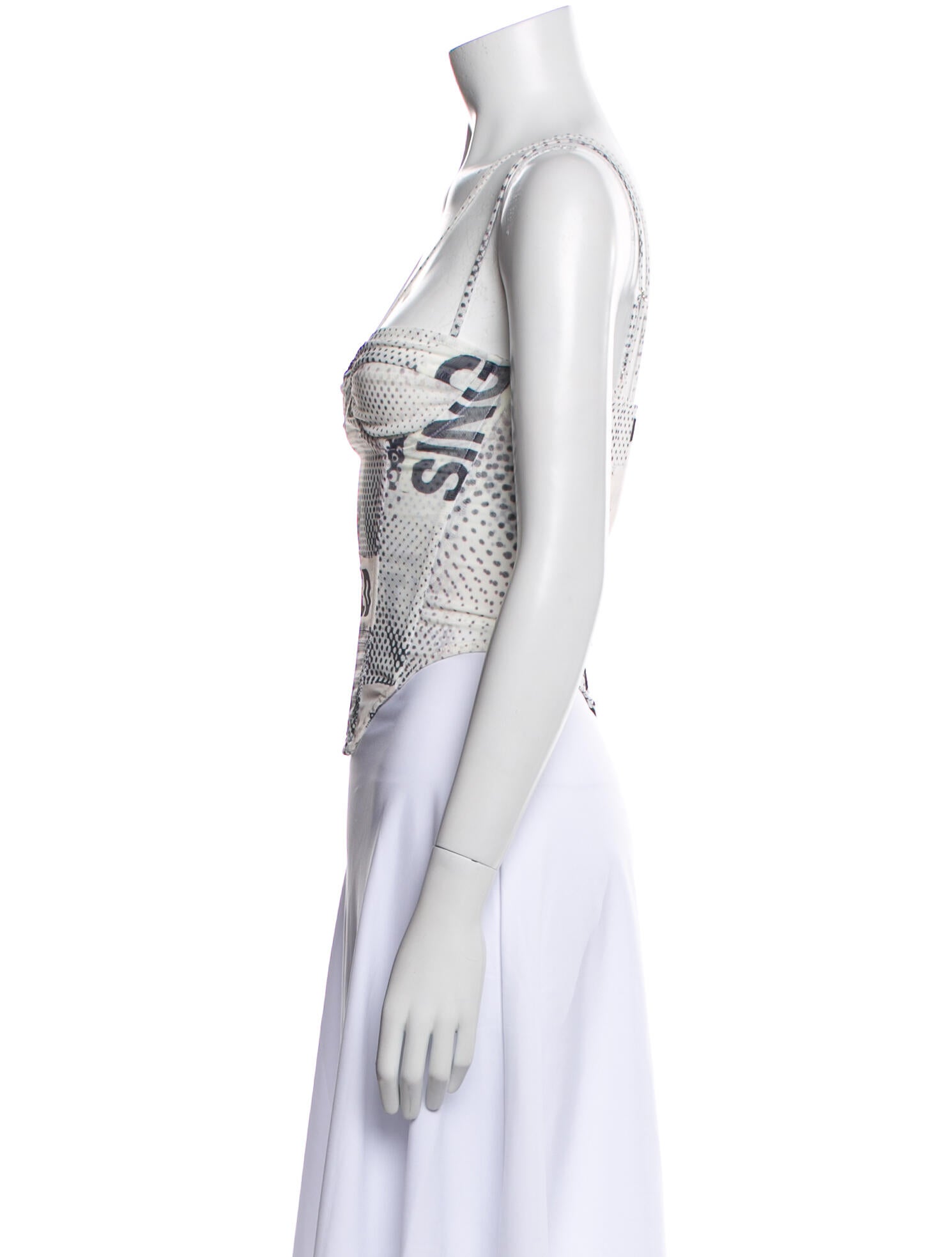 Miaou Graphic Print V-Neck Crop Top w/ Tags