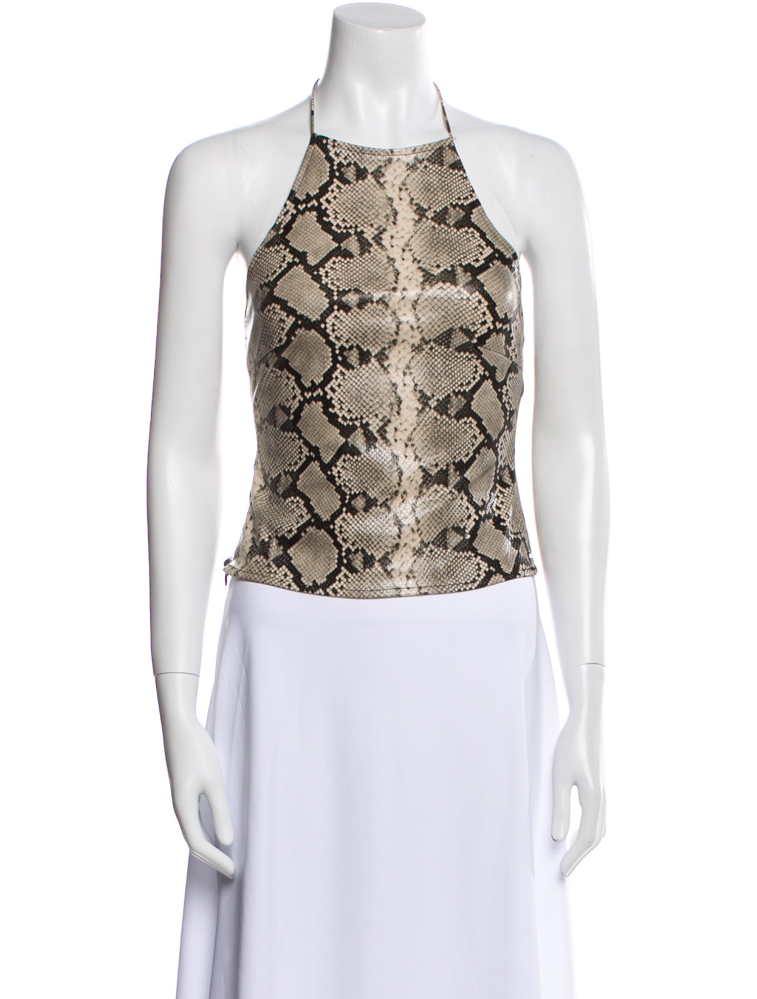 Miaou Animal Print Halterneck Crop Top w/ Tags