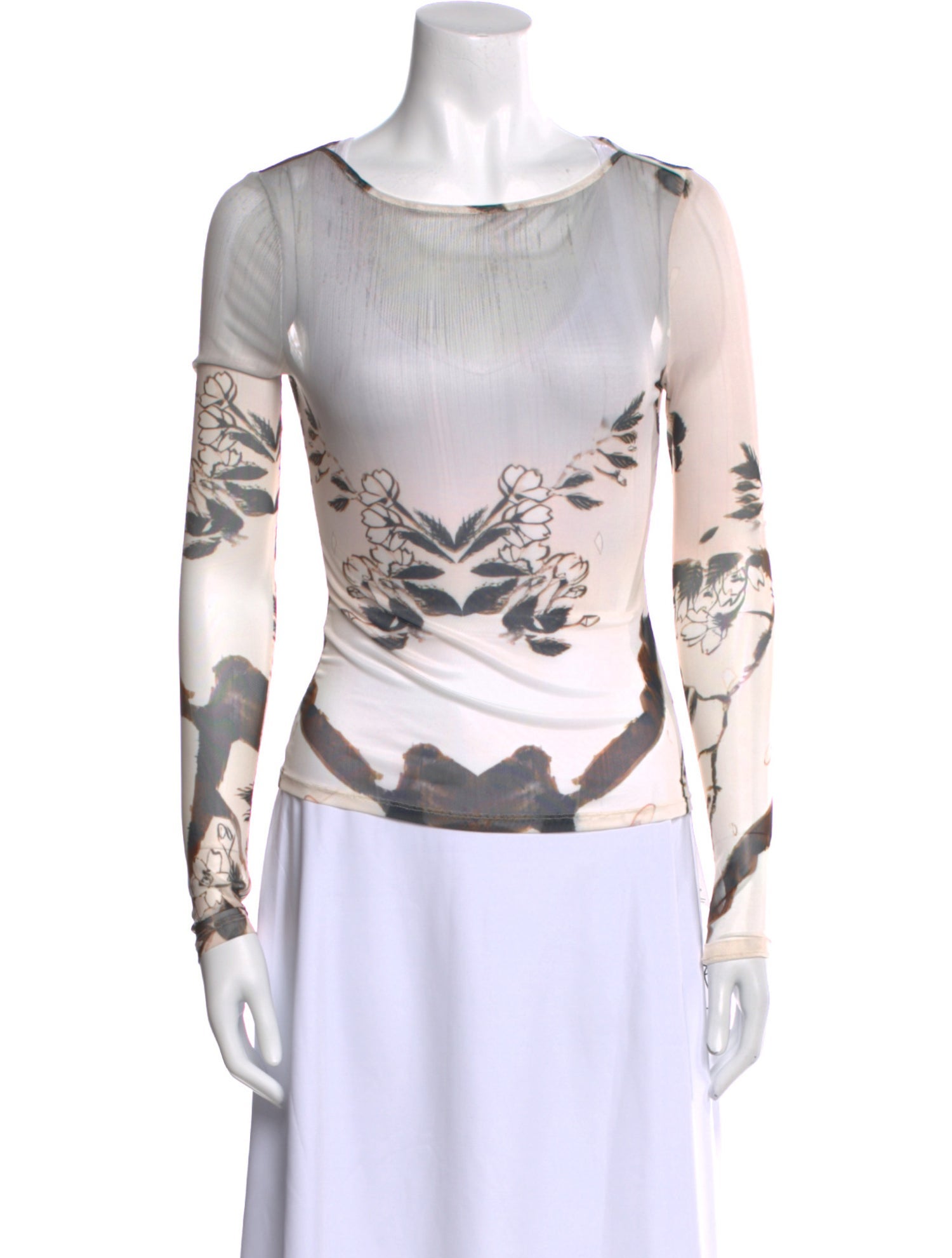 Miaou Printed Bateau Neckline Top w/ Tags