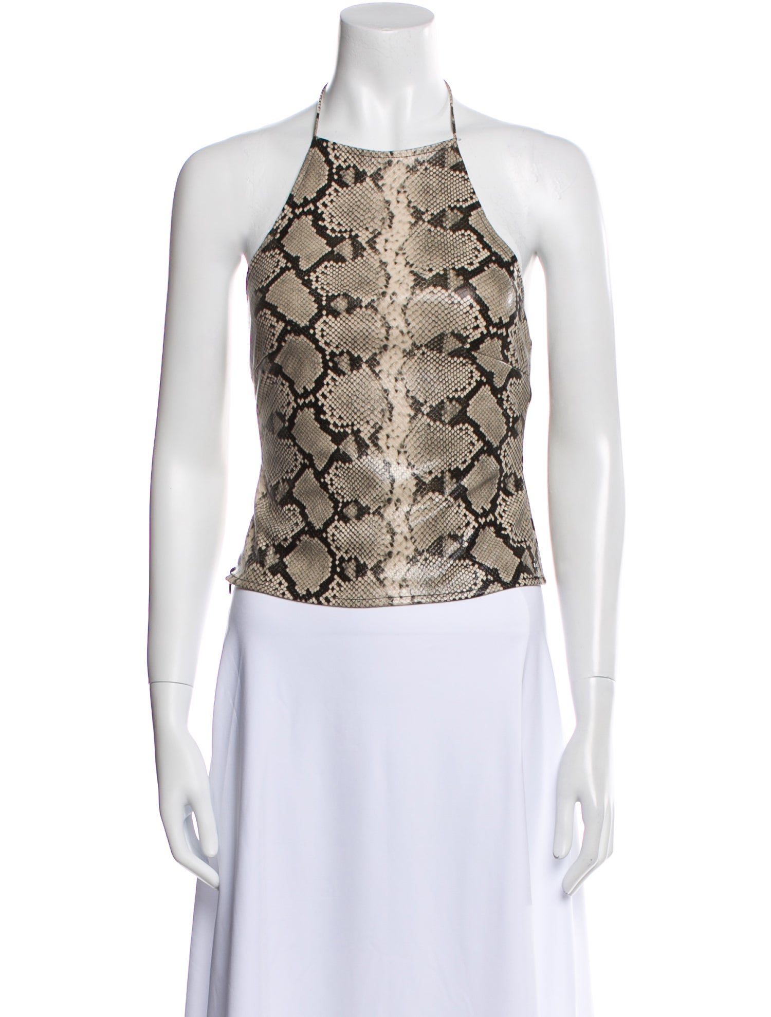 Miaou Animal Print Halterneck Crop Top w/ Tags