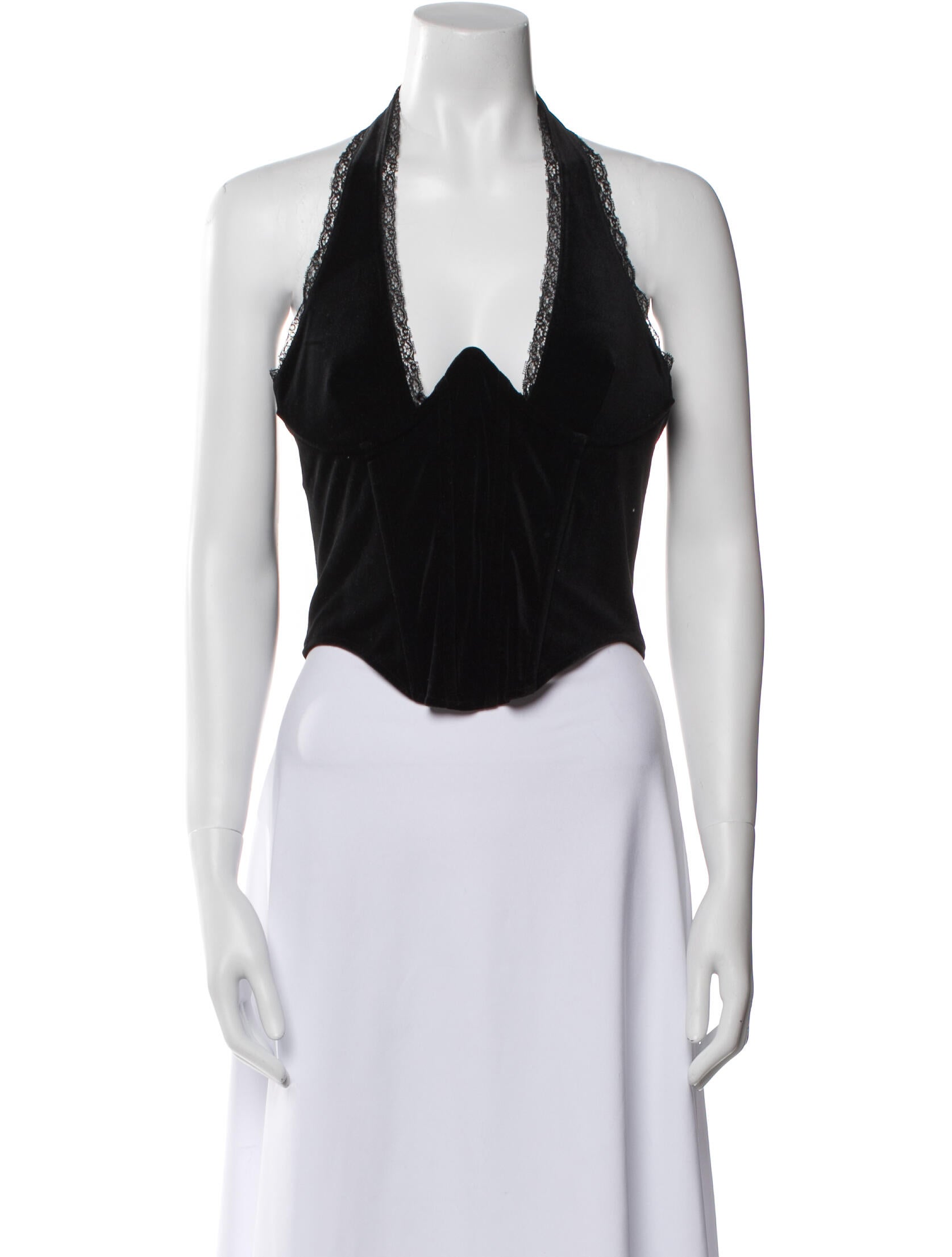 Miaou Ari Corset V-Neck Crop Top w/ Tags