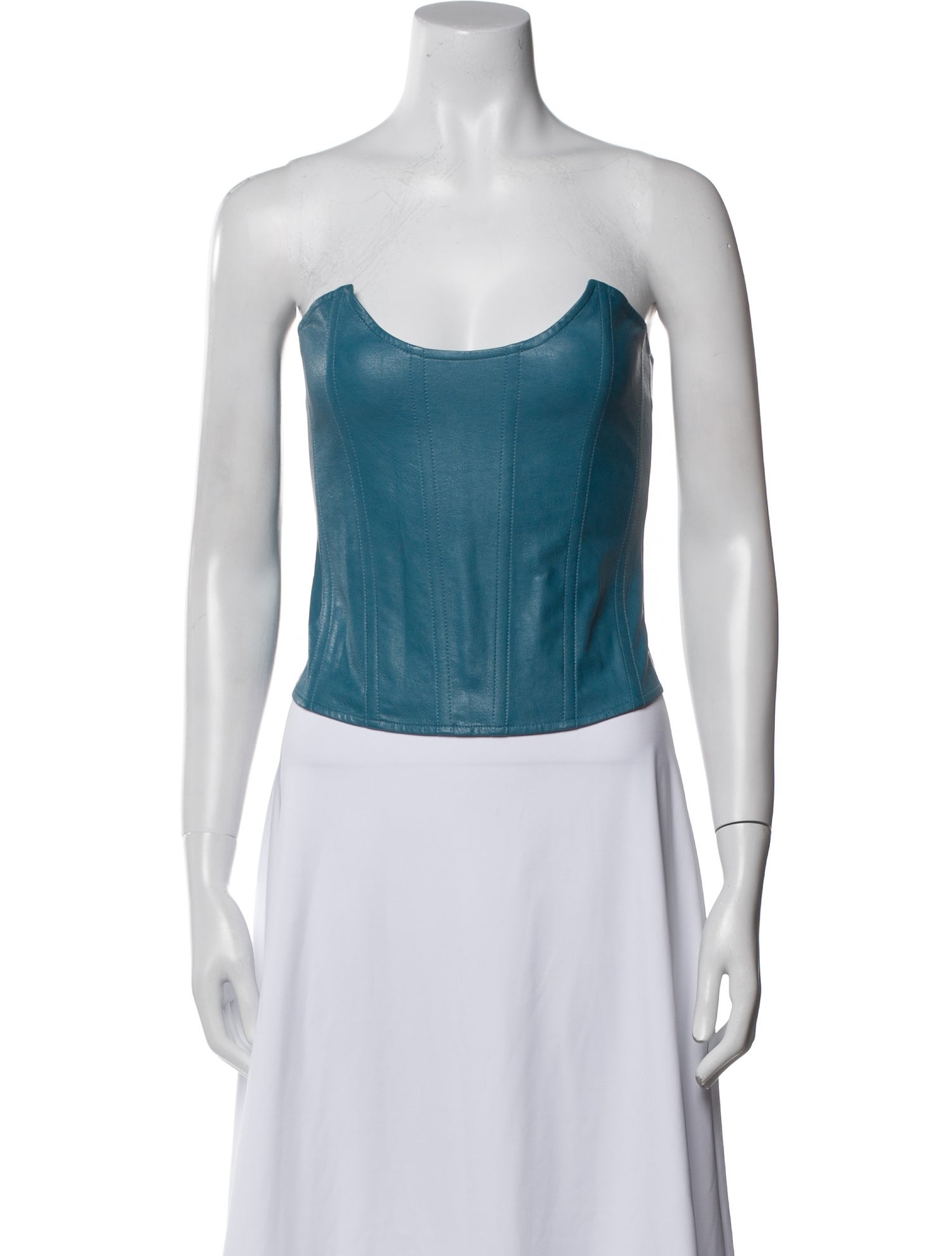 Miaou Vegan Leather Strapless Crop Top