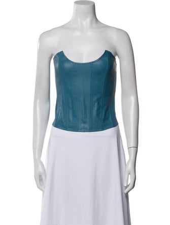 Miaou Vegan Leather Strapless Crop Top