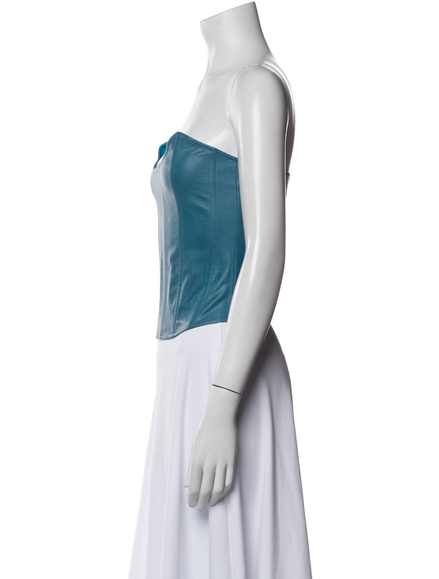 Miaou Vegan Leather Strapless Crop Top