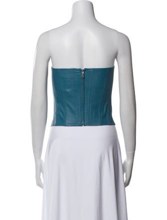 Miaou Vegan Leather Strapless Crop Top