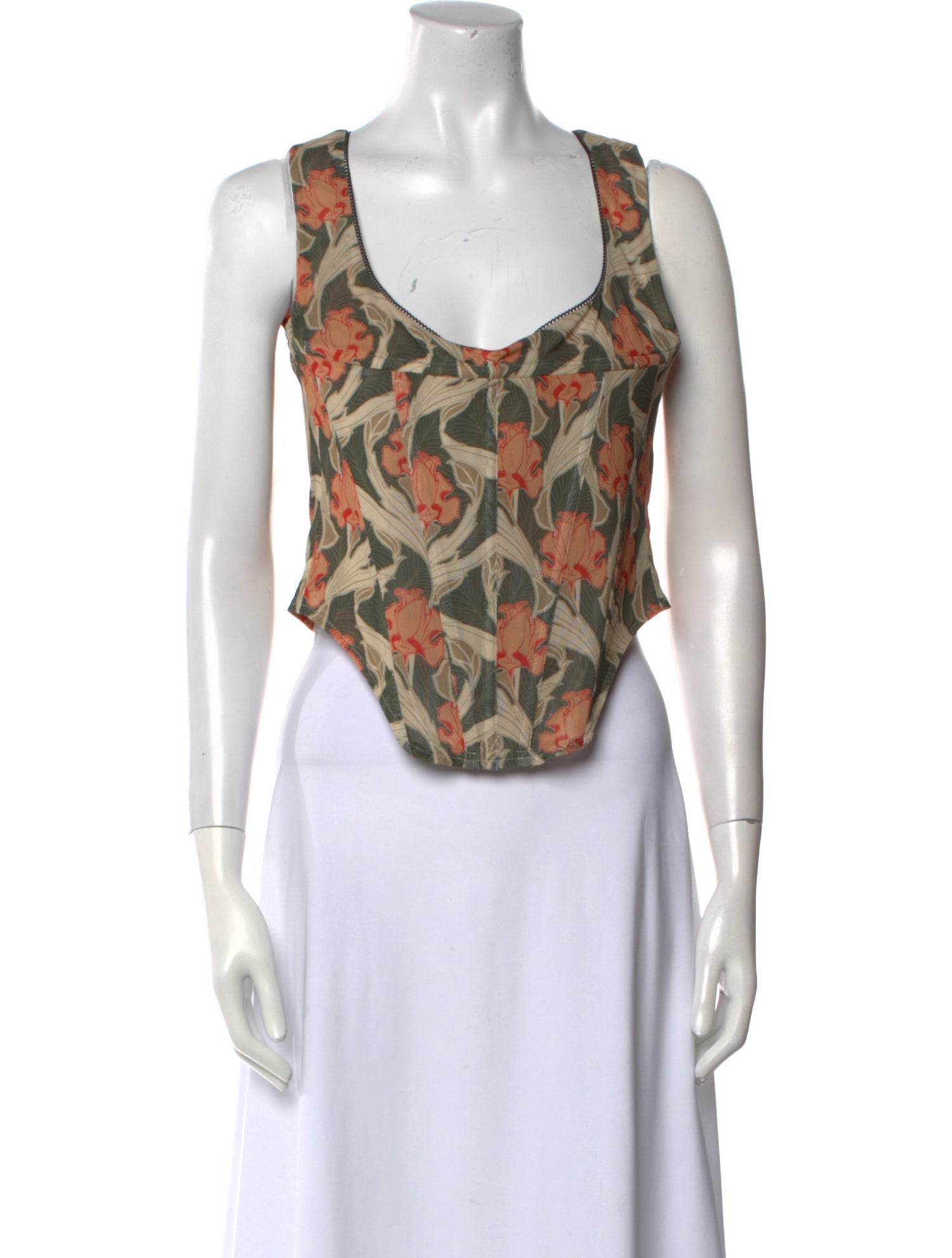 Miaou Floral Print Scoop Neck Crop Top w/ Tags