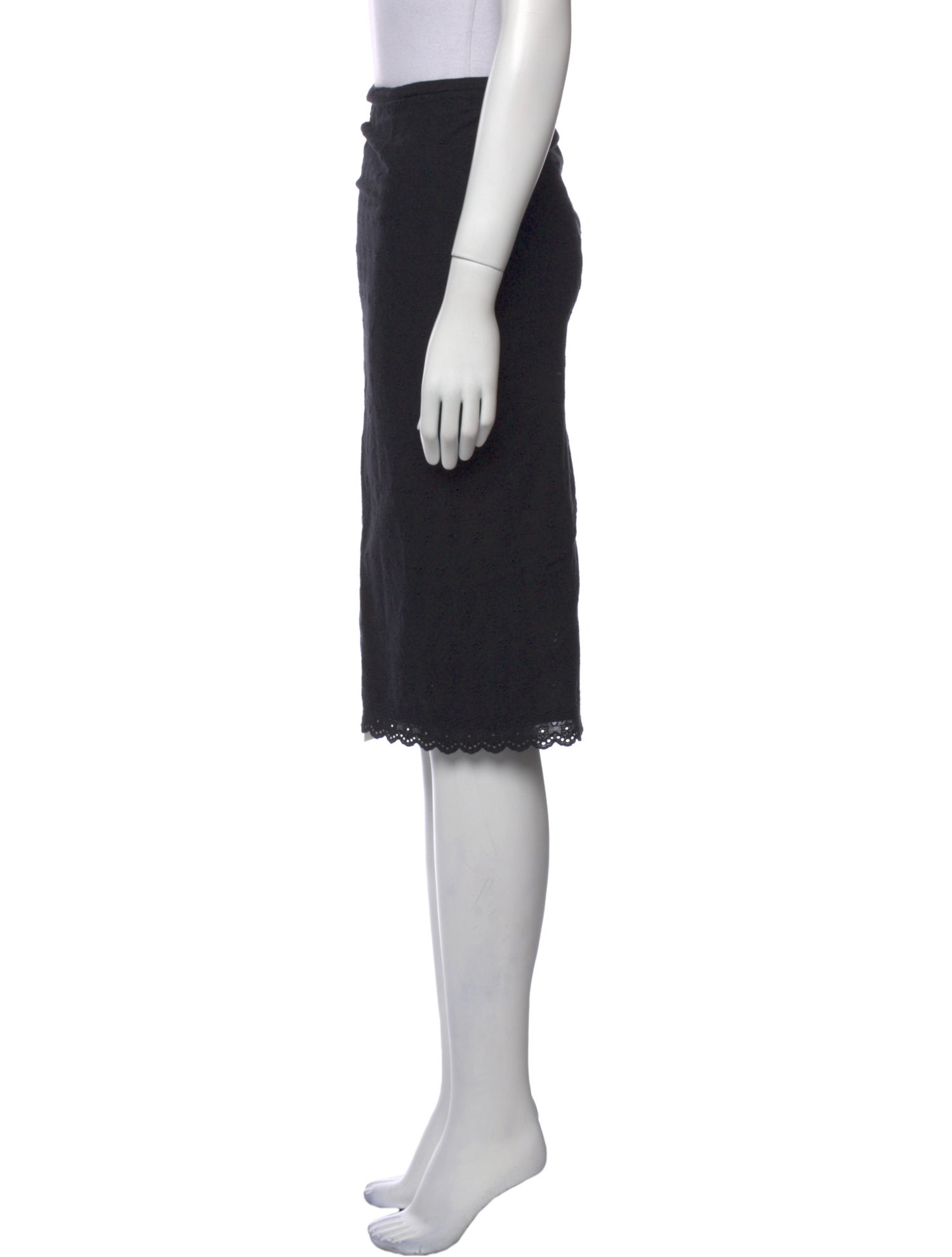 Miaou Eyelet Trim Knee-Length Skirt