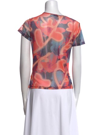 Miaou Printed Bateau Neckline T-Shirt