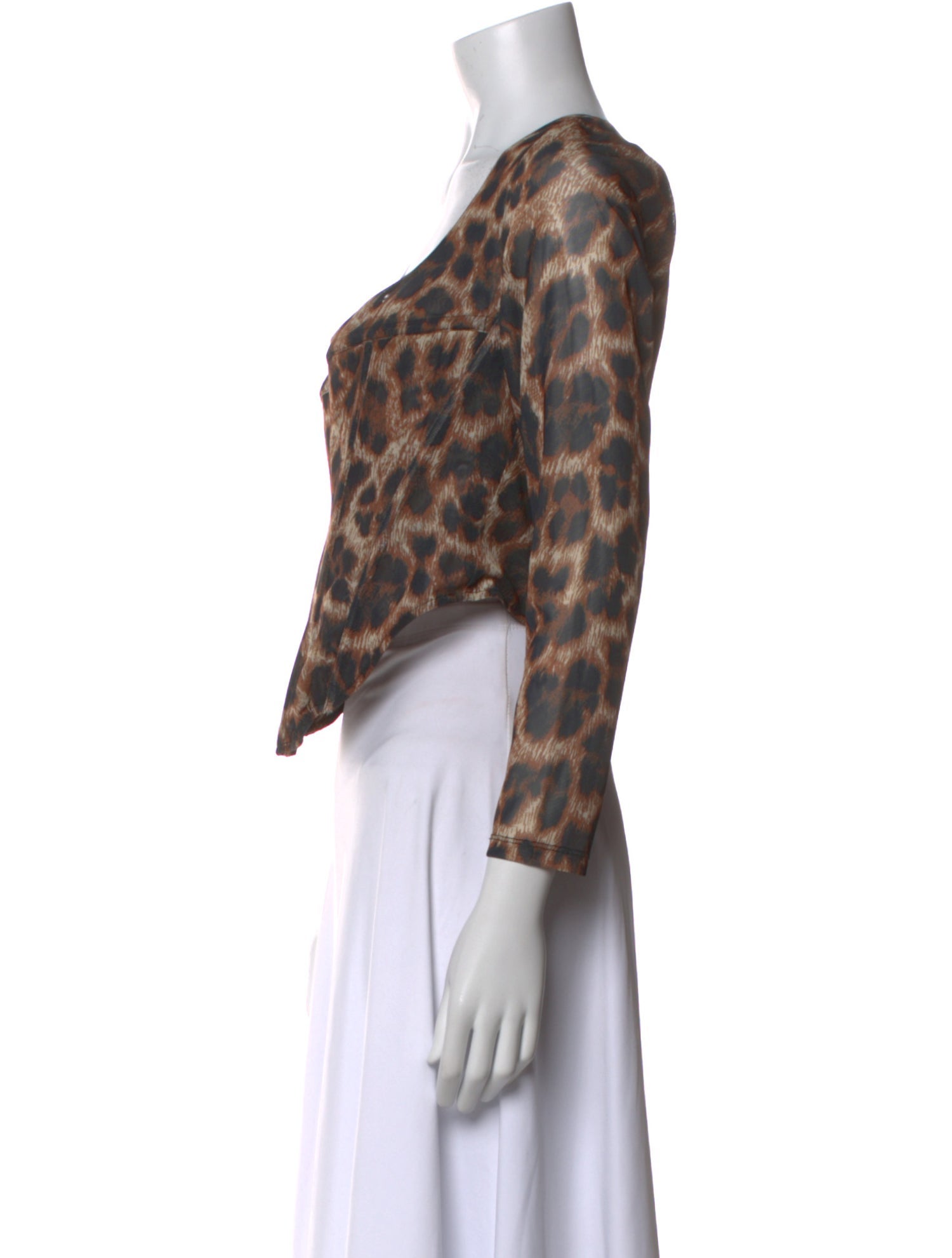 Miaou Animal Print Square Neckline Crop Top w/ Tags