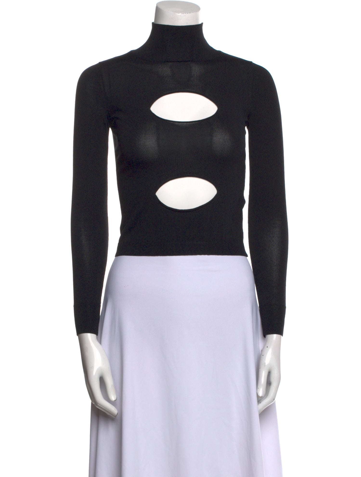 Miaou Printed Turtleneck Crop Top