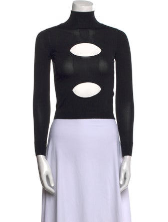 Miaou Printed Turtleneck Crop Top