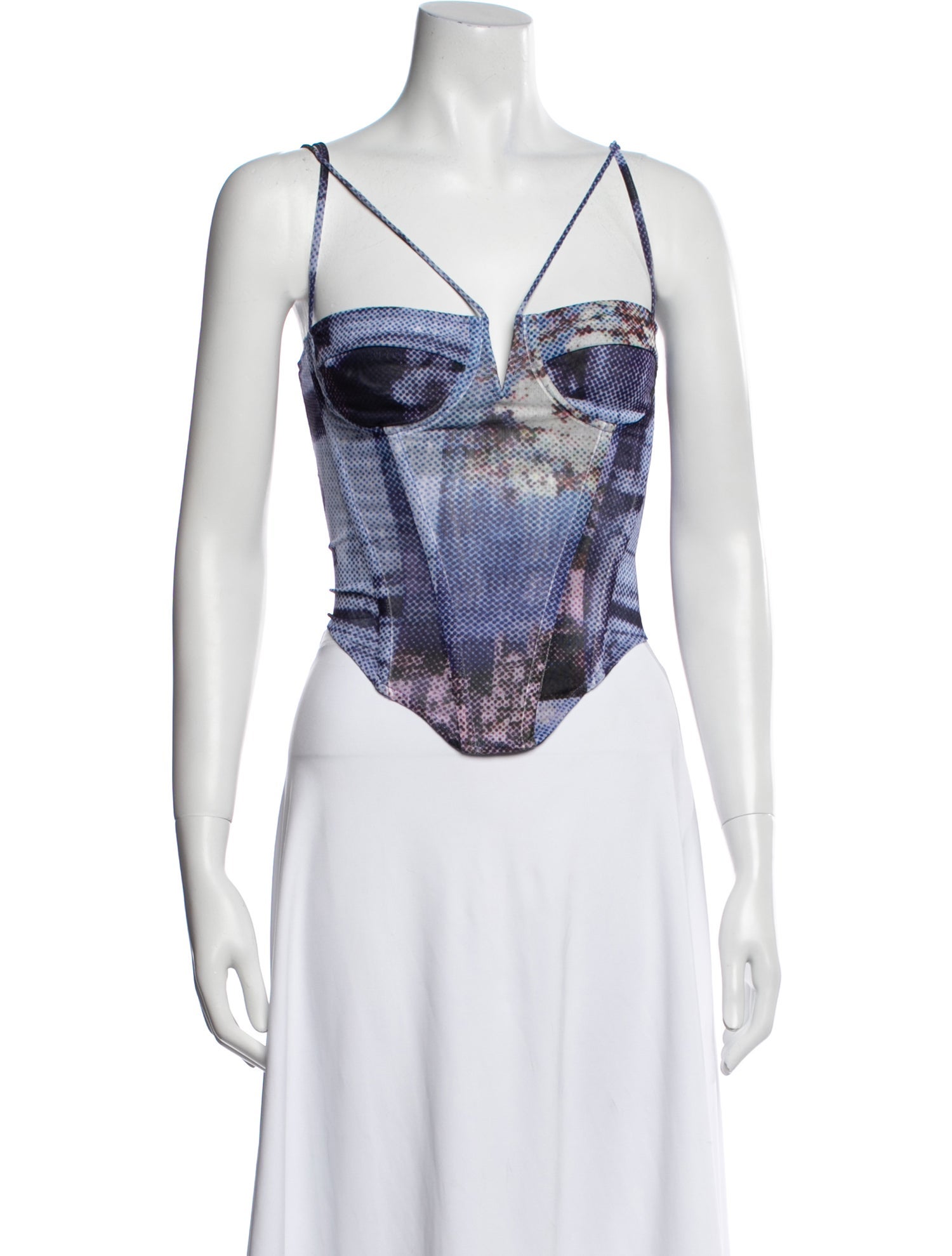 Miaou Printed V-Neck Crop Top