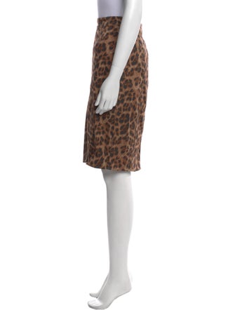 Miaou Animal Print Knee-Length Skirt