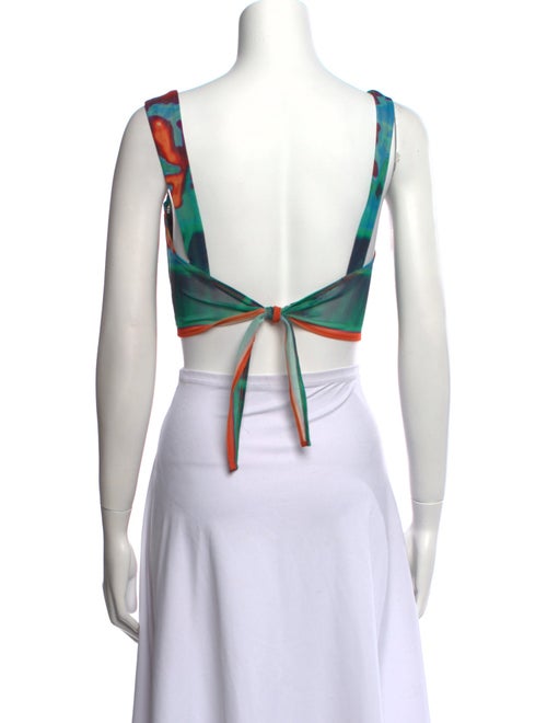 Miaou Printed Square Neckline Crop Top