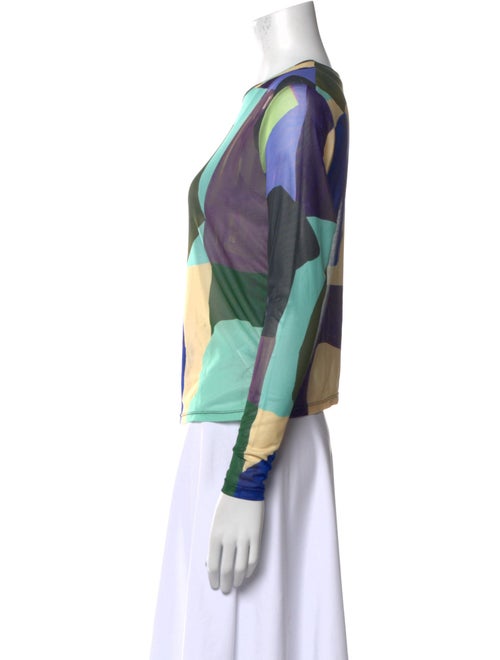 Miaou Printed Crew Neck Blouse