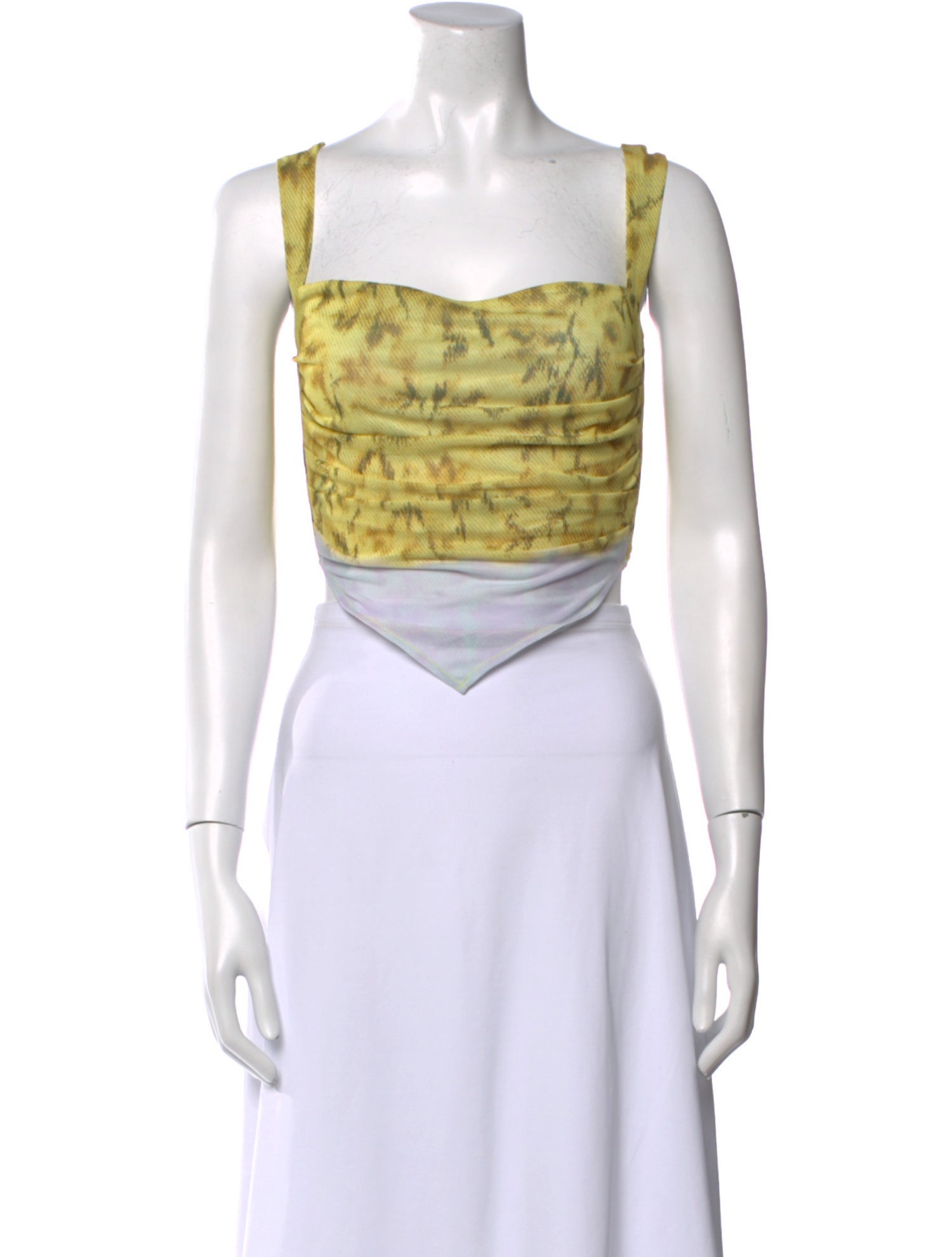 Miaou Printed Square Neckline Crop Top w/ Tags