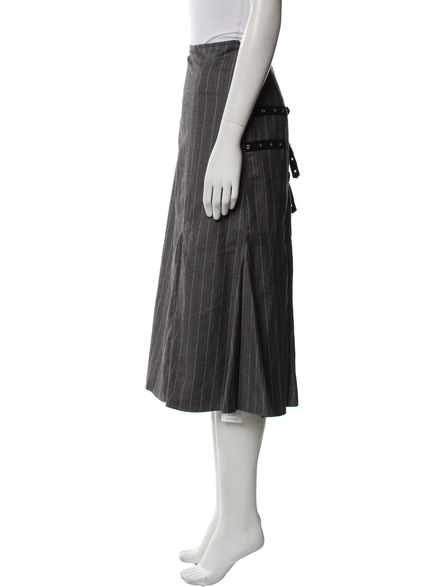 Miaou Striped Midi Length Skirt