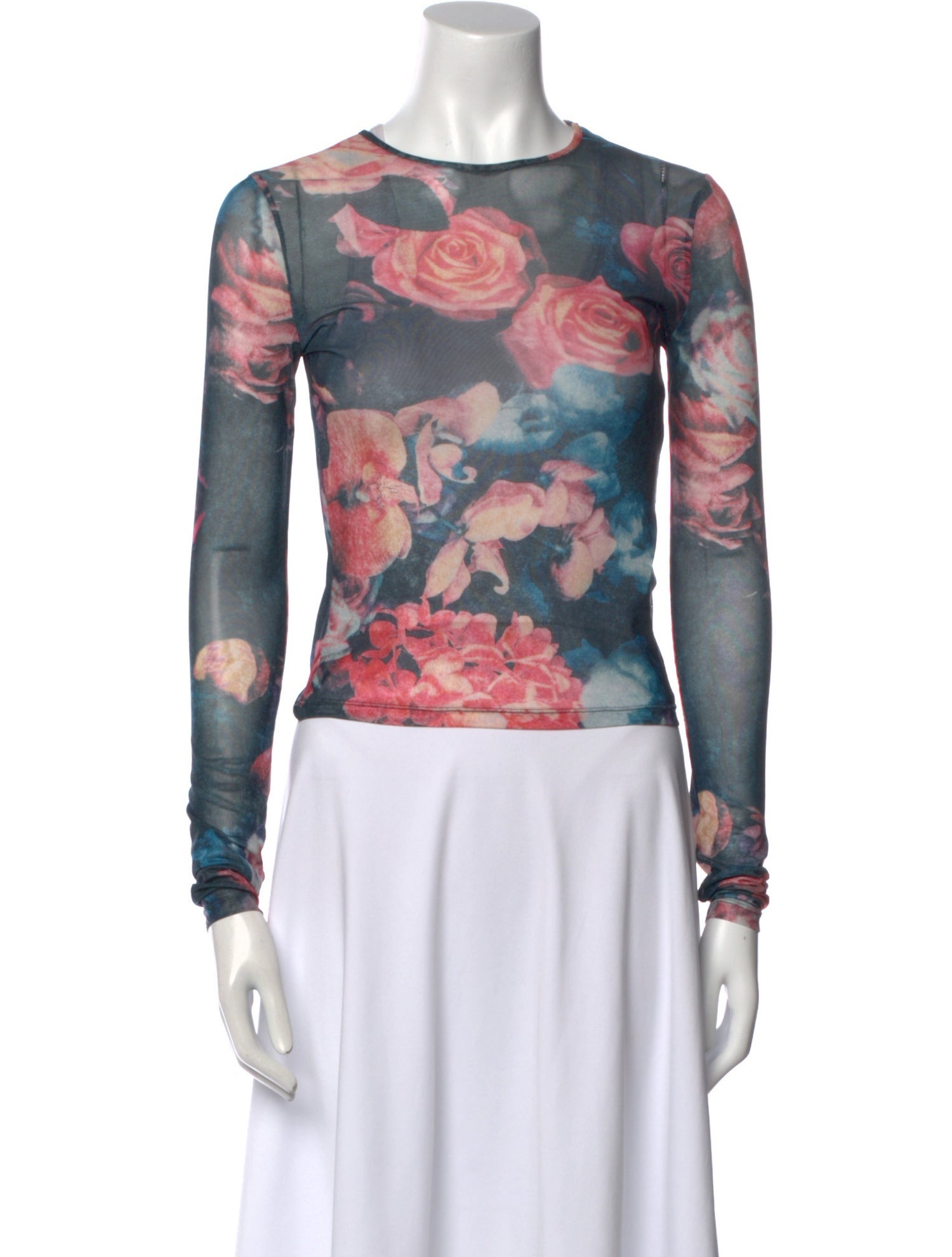 Miaou Floral Print Scoop Neck Top