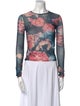 Miaou Floral Print Scoop Neck Top