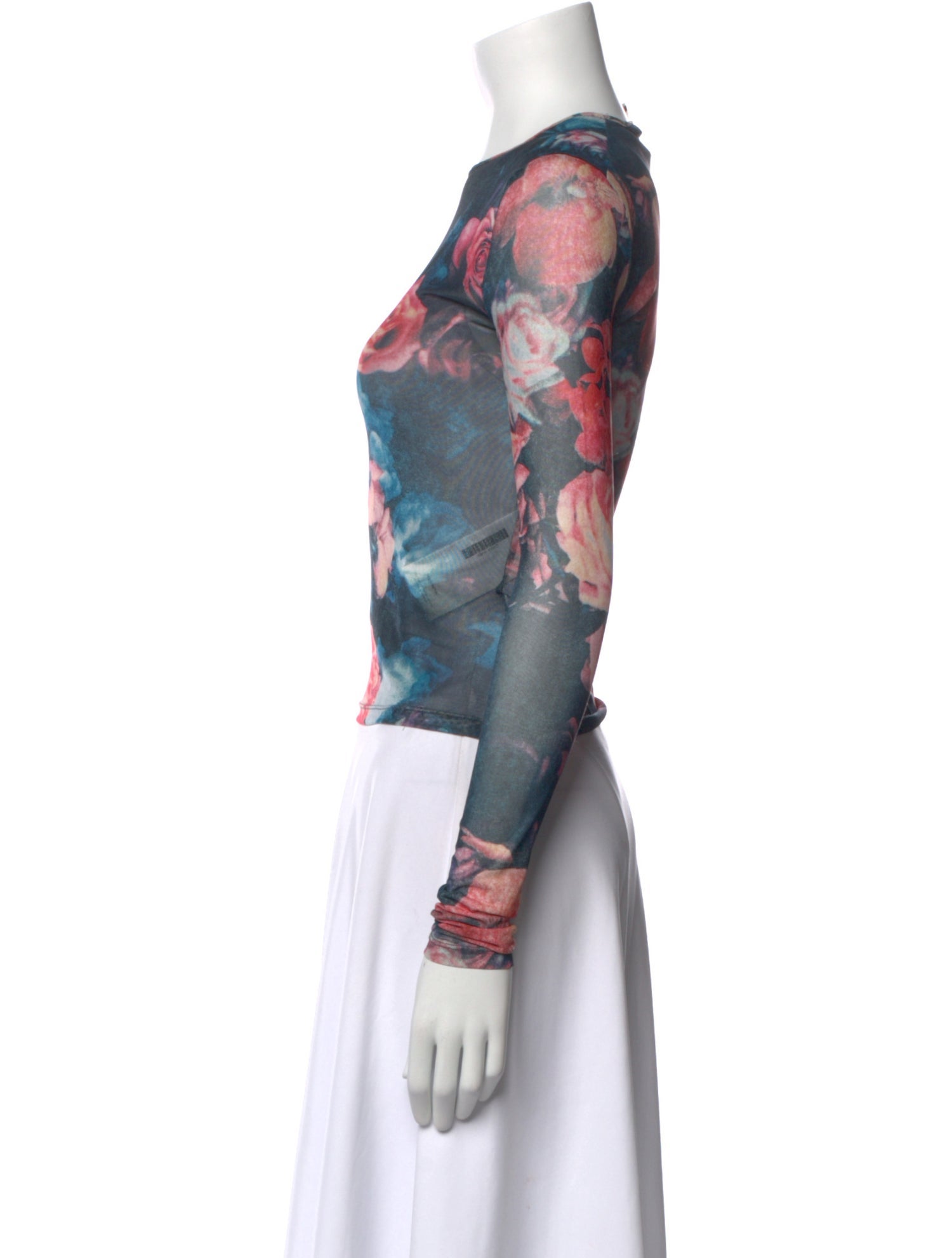 Miaou Floral Print Scoop Neck Top