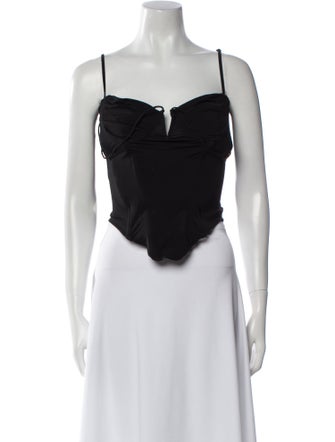 Miaou Square Neckline Sleeveless Crop Top