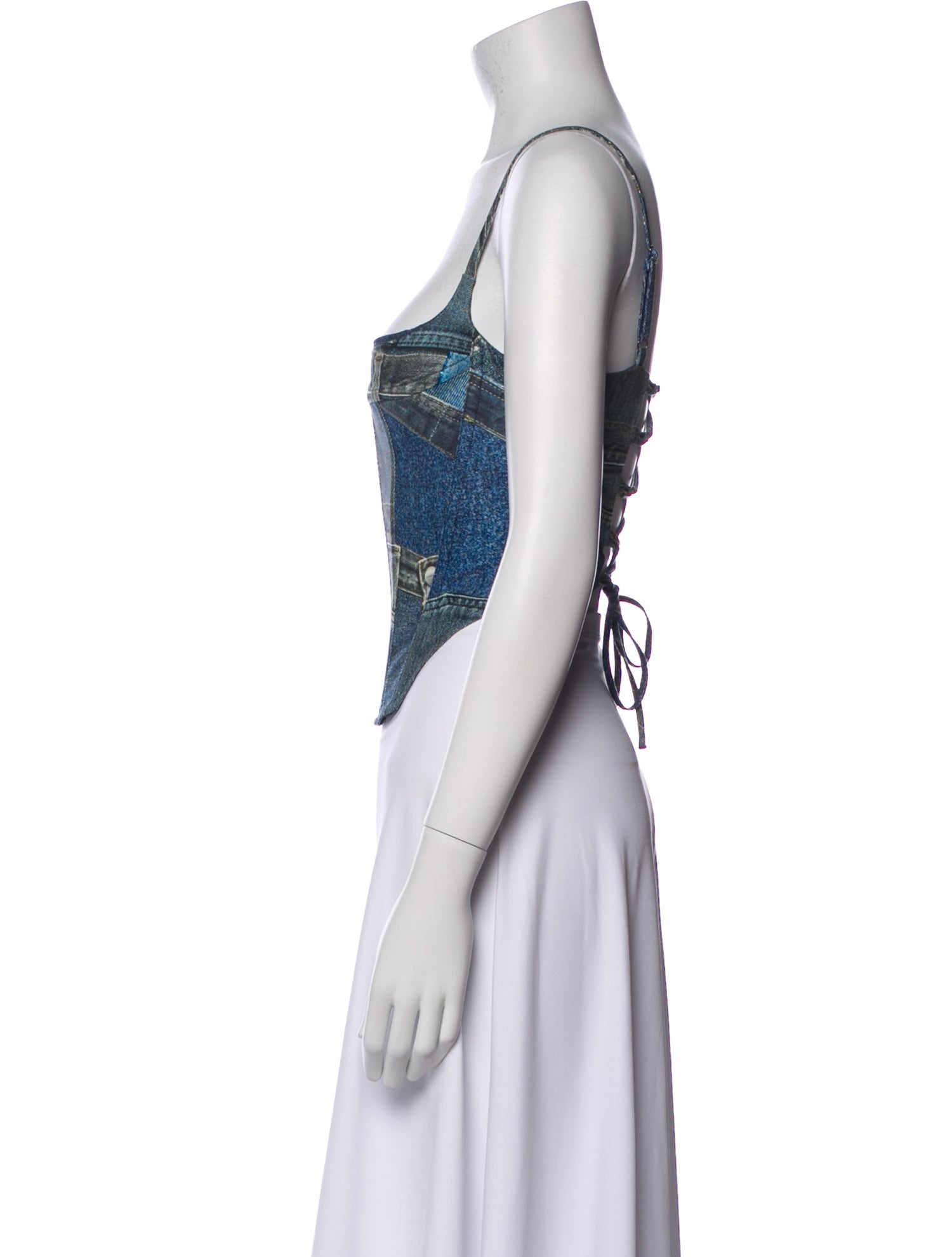 Miaou Printed Square Neckline Crop Top