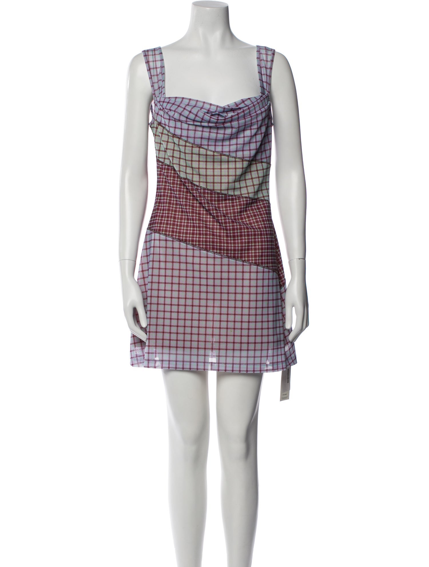 Miaou Plaid Print Mini Dress