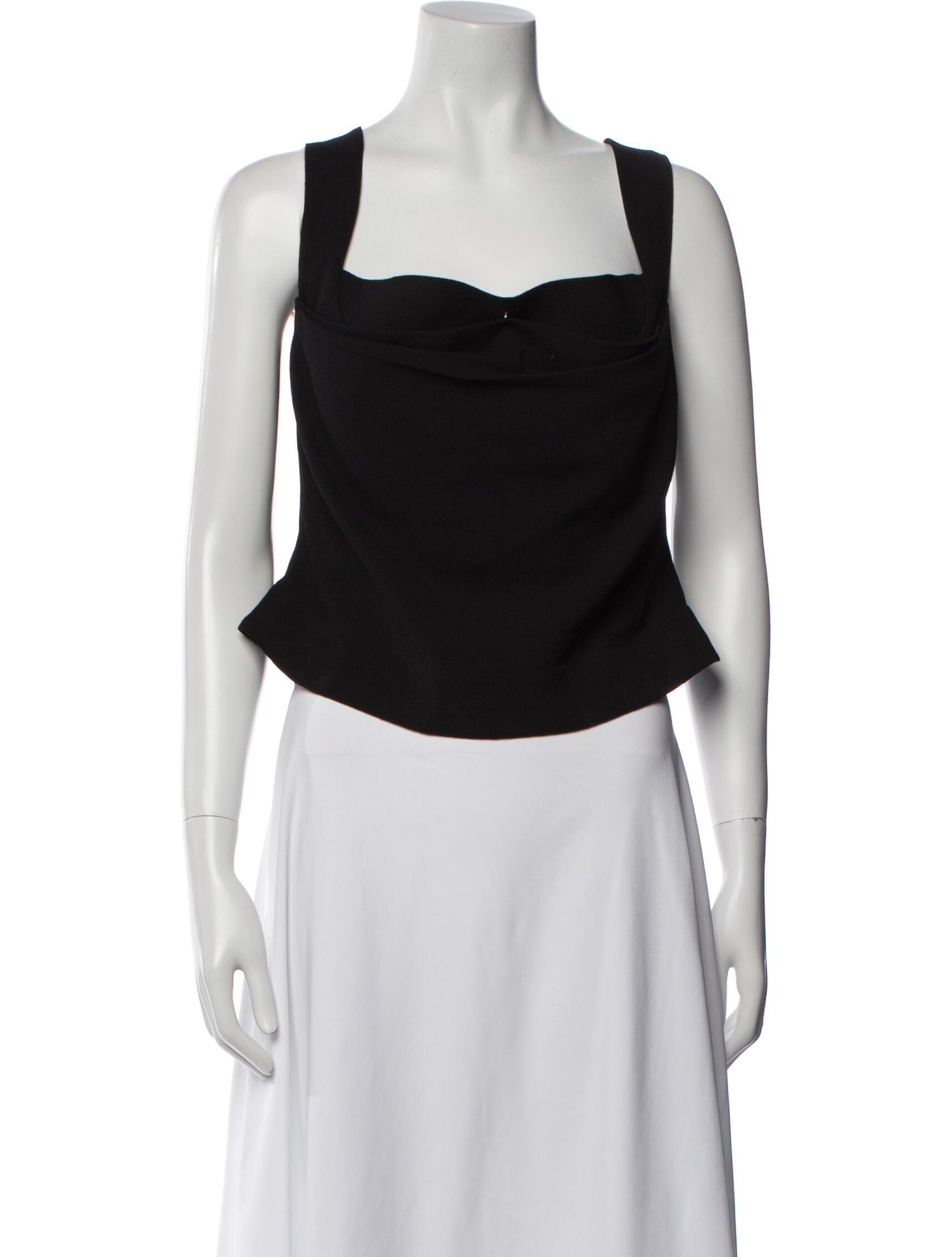 Miaou Square Neckline Sleeveless Crop Top
