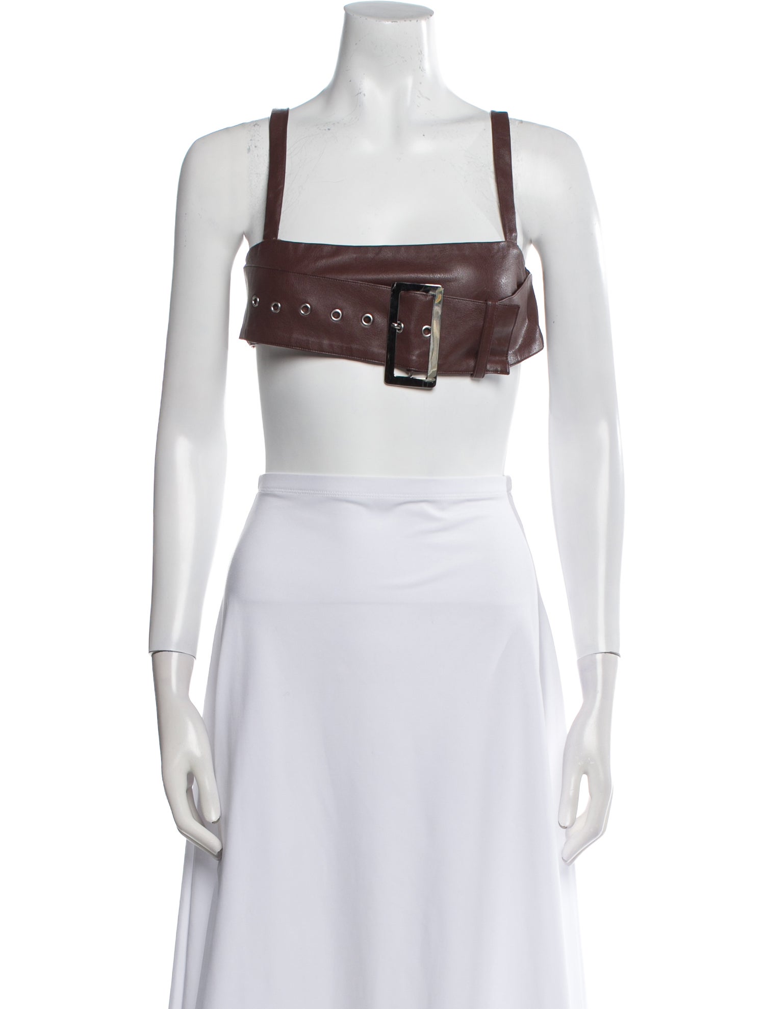 Miaou Square Neckline Sleeveless Crop Top