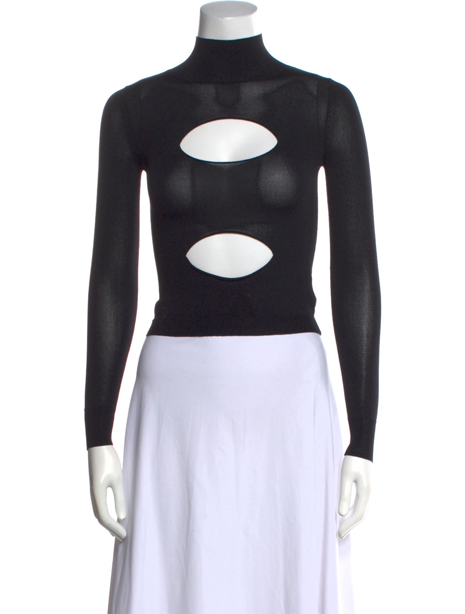 Miaou Printed Turtleneck Crop Top